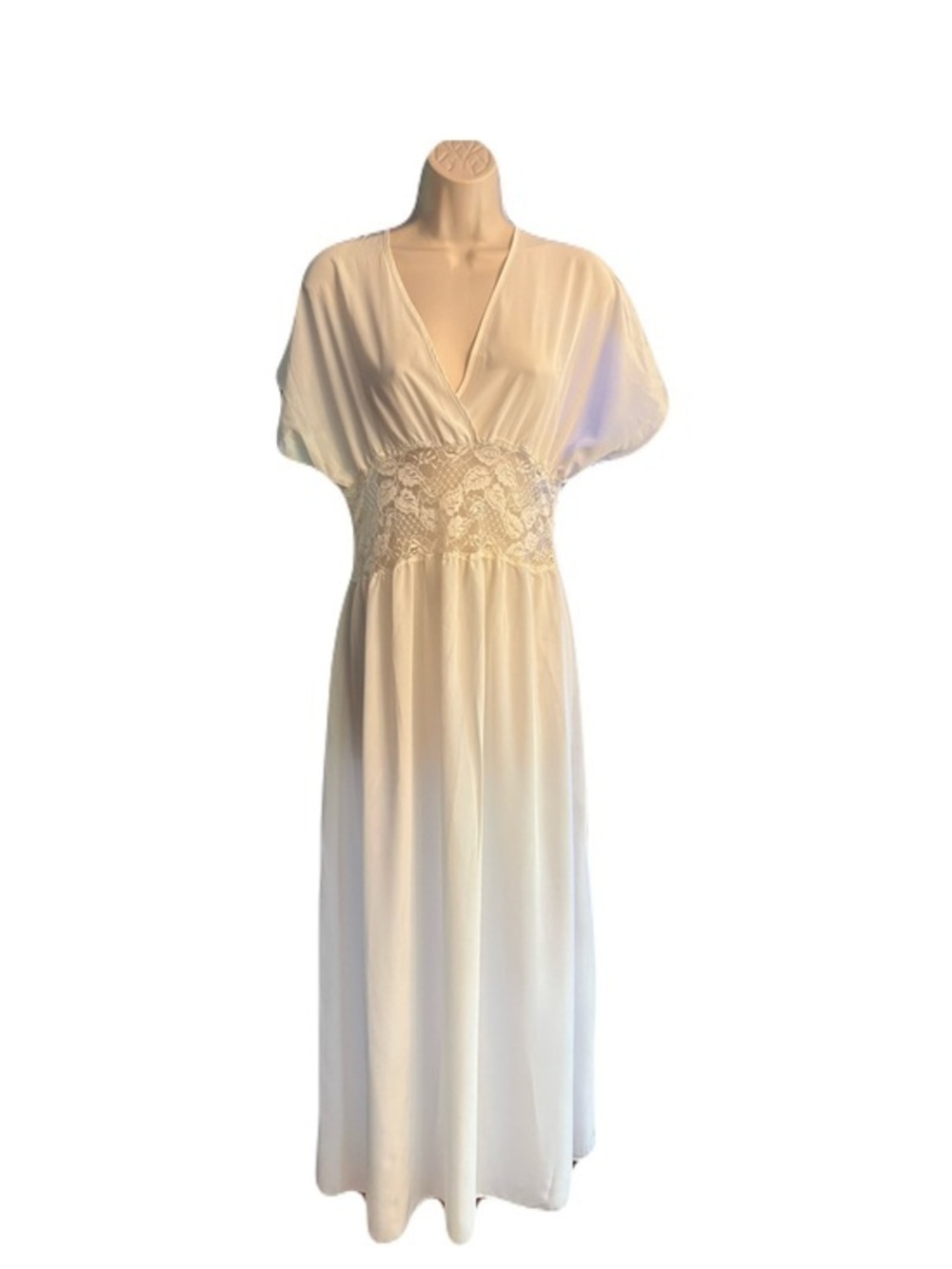 Vintage Neyret France Ivory Lace Nightgown Maxi Bridal Honeymoon Wedding Size 40